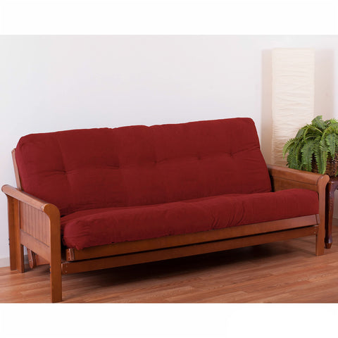 Blazing Needles Renewal 8" Twill Futon Mattress, Queen, Ruby Red