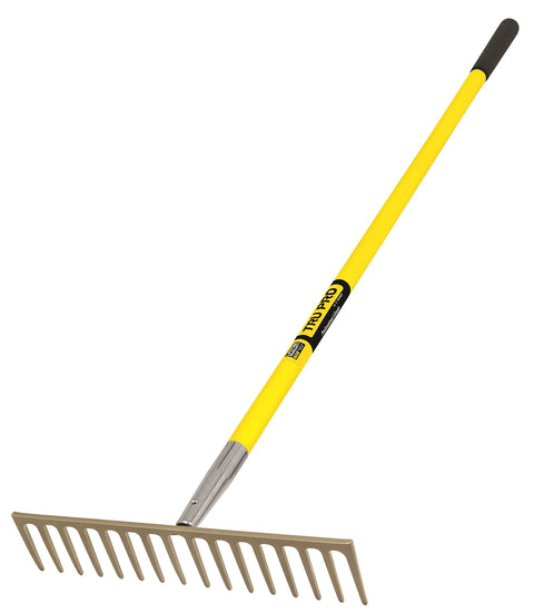 Truper 31391 Tru Pro Heavy Duty Road Rake with 16-Teeth, Fiberglass Handle, 10-Inch Grip, 60-Inch