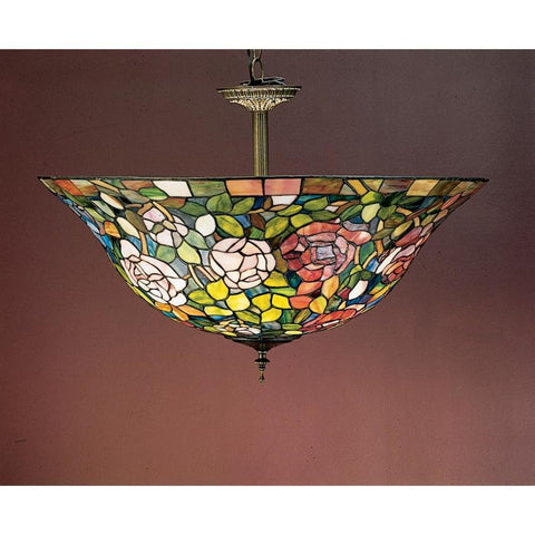 Meyda Tiffany 31123 Rosebush Semi-Flush Mount Light Fixture, 20" Width
