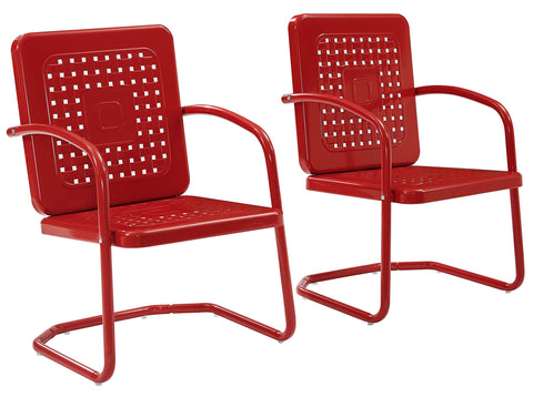 Bates 2Pc Retro Outdoor Chair Set Red - 2 Armchairs