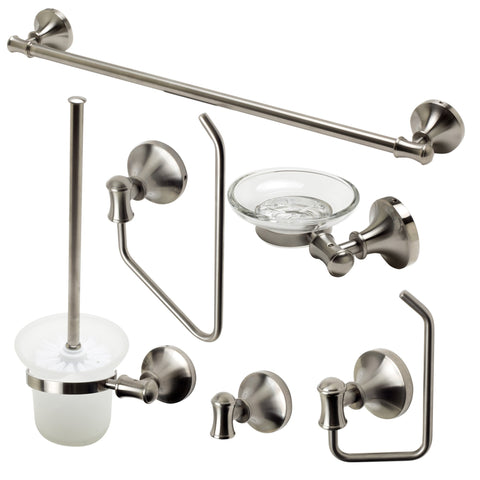 ALFI brand AB9521-BN Matching Bathroom Accessory Set (6 Piece), Brushed Nickel