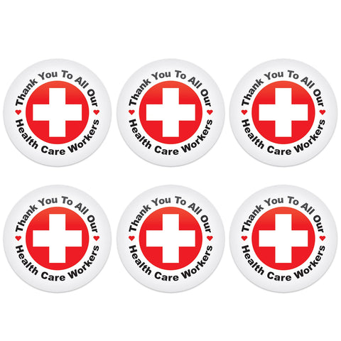 Beistle 6 Piece Thank You To All Our Health Care Workers Medical Staff Appreciation Frontline First Responders Pinback Button Badge Pins Patriotic Party Supplies And Favors