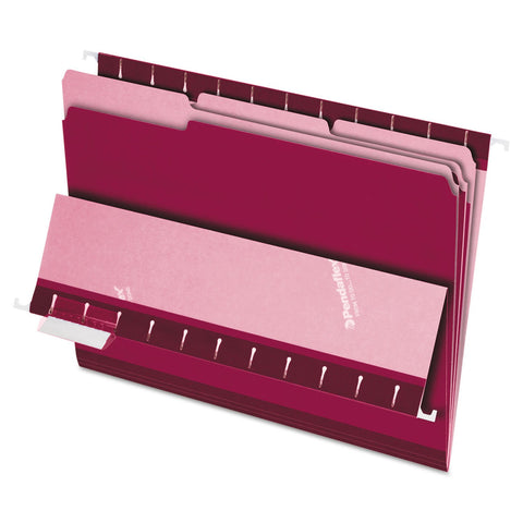 Pendaflex Interior File Folders, 1/3 Cut, Top Tab, Letter Size, Burgundy, 100 per Box (4210 1/3 BUR)
