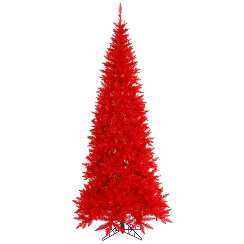 Vickerman 9' Red Fir Slim Artificial Christmas Tree Unlit, Seasonal Indoor Home Decor