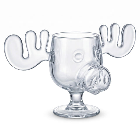 Spoontiques - National Lampoon’s Christmas Vacation Glass Moose Cup - Griswold Moose Mug - 4.5” - 8 Ounce, Glass