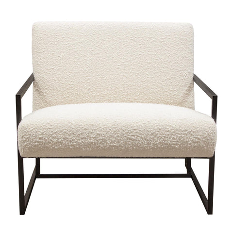 Diamond Sofa Luxe Accent Chair in Bone Boucle Textured Fabric LUXECHBO-NB