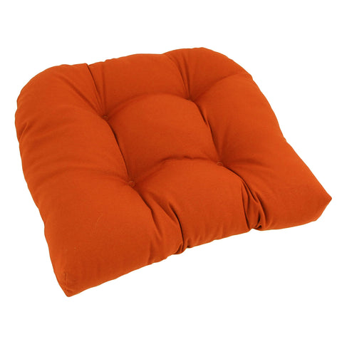 Blazing Needles Twill Rounded Back Chair Cushion,Tangerine Dream, 19" x 19" 1 Count