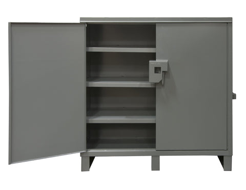Durham Welded 16 Gauge Steel Job Site Storage Cabinet, JSC-602460-95, 1450 lbs Capacity, 24" Length x 60" Width x 60" Height, 3 Shelves