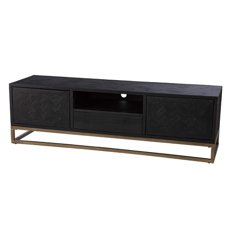 SEI Furniture Dessingham Reclaimed Wood Media TV Stand, Black/Gold, (AMZ3196901SM)