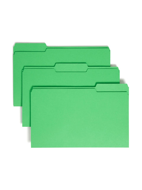 Smead Colored File Folder, 1/3-Cut Tab, Legal Size, Green, 100 per Box (17143)