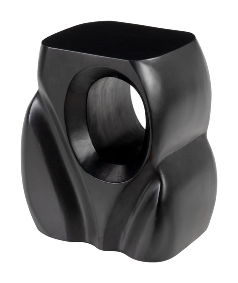 Trung Side Table Black, Black End Table, Modern Style, Painted Mango Wood Square Shape Tabletop, Mango Wood, Indoor Living, 14.2" W x 9.4" D x 15.7" H