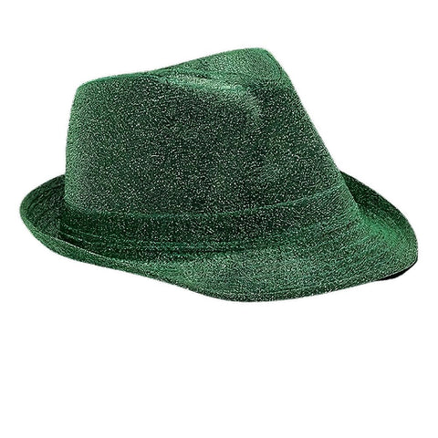 blinkee Glittery Finish Soft Green Fabric Fedora Hat Non Light Up