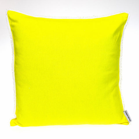 Parkland Collection Transitional Solid Yellow Square 16" x 16" Pillow