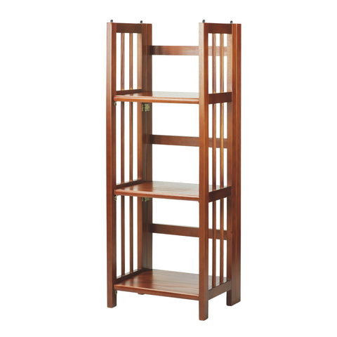 Casual Home 331-39 100% Solid Wood Folding Bookcase, 14" Wide, Mahogany