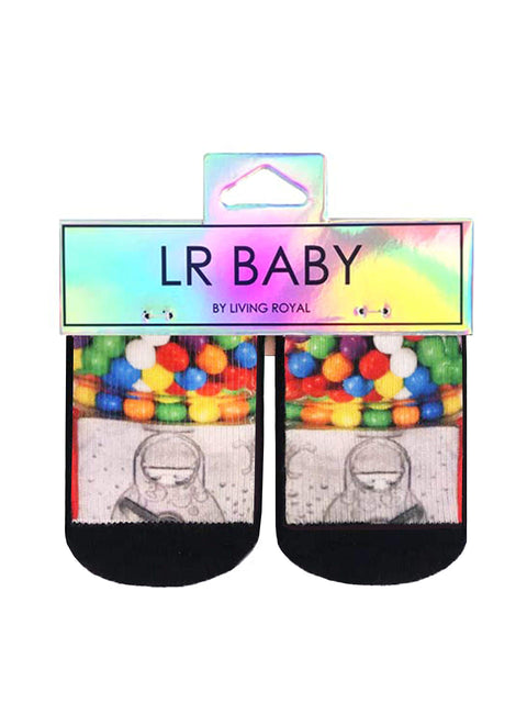 Living Royal Themed Baby Socks, 3D Print, Colorful & Durable, One Size Fits Most, Made in USA, Gumballs Design