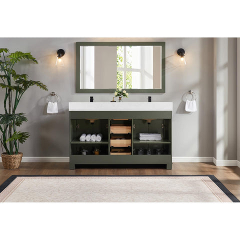 Legion Furniture Solid Wood Sink Vanity - Pewter Finish 60"