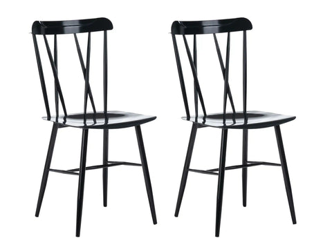 Savannah Black Metal Dining Chair - Set of 2