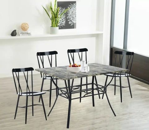 Bastian 5pc Dining Set - Black Finish