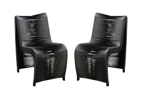 Loreins Outdoor Patio Chairs Set of 2 - Black