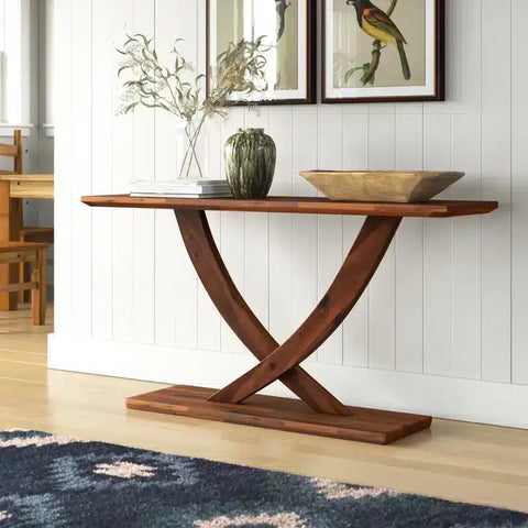 Rasmus Console Table - Chestnut Wire-Brush