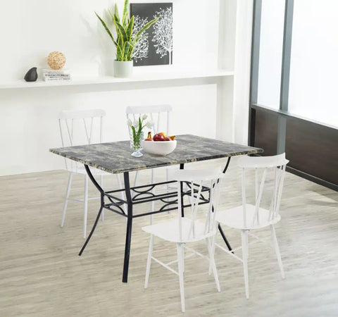 Bastian 5pc Dining Set - White Finish