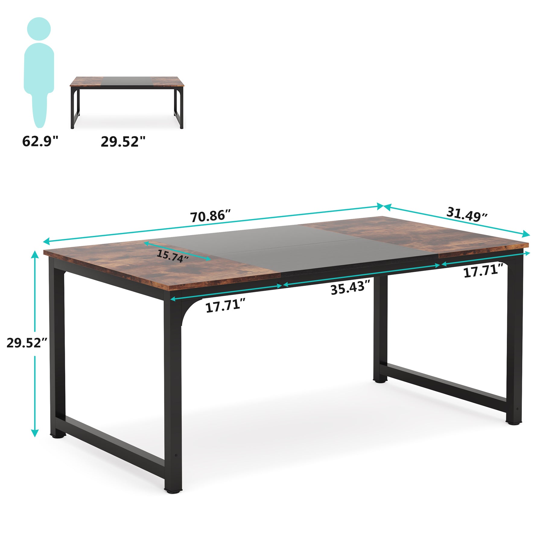 Simple Conference Table, Rectangular Meeting Table Computer Desk