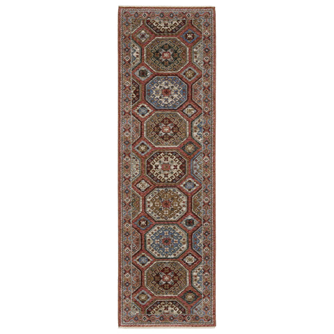 Oriental Weavers Hastings Area Rug - HA05R - 2'3" x 7'6" - in Pink/Red - Eclectic Global Style, Stain Resistant, Family and Pet Friendly, Entryway, Hallway Runner Rug