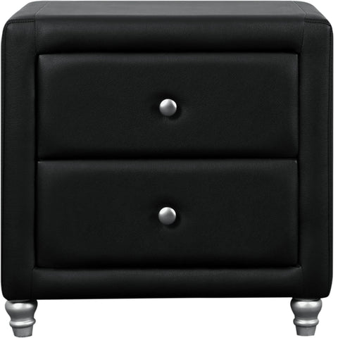 Camden Isle Upholstered 2 Drawer Nightstand, Black
