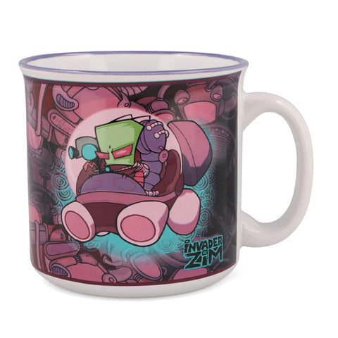 Silver Buffalo Invader Zim Voot Cruiser Ceramic Camper Mug | Large Coffee Cup For Tea, Cocoa, Beverages | Holds 20 Ounces