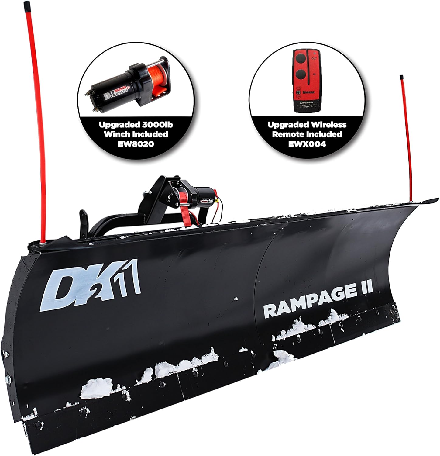 DK2 Rampage II 82-Inch x 19-Inch Custom-Mounted Winch-Driven Snowplow Kit