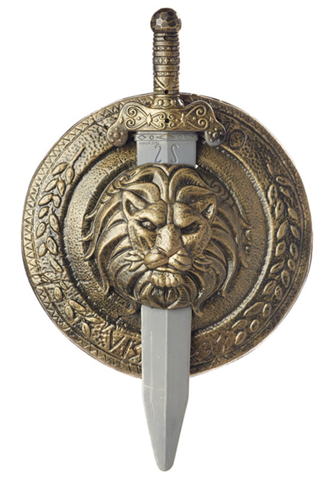 California Costumes Men's Gladiator Combat Shield & Sword 12",Multi,One Size Costume Accessory
