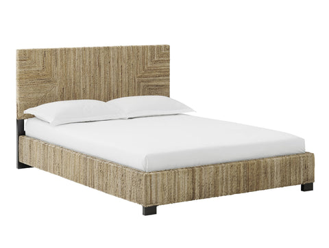 Crosley Furniture Marella King Size Bed, Handwoven Natural Fiber Rattan Headboard and Footboard Set, Banana Leaf