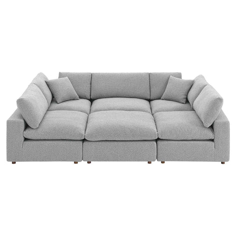 Modway Commix Down-Filled Overstuffed Boucle Fabric 6-Piece Sectional Sofa
