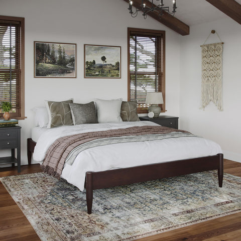 AFI, Pasadena 12" Queen Wood Basic Platform Bed Frame, Espresso