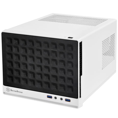 Silverstone Technology Ultra Compact Mini-ITX Computer Case with Mesh Front Panel White & Black (SST-SG13WB-USA)