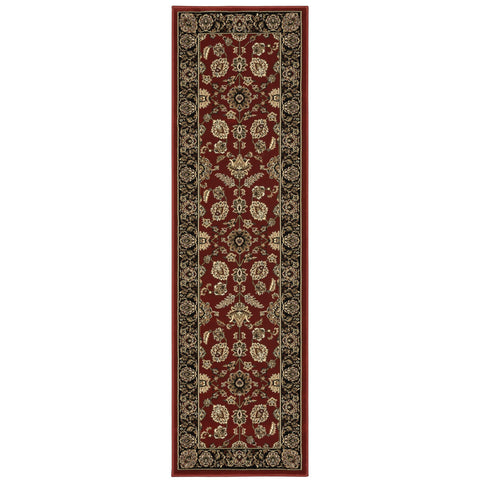 Oriental Weavers Ariana Area Rug - 271C3-2'3" x 7'9" - in Red/Black - Vintage Inspired, Stain Resistant, Family and Pet Friendly, Entryway, Hallway Runner Rug