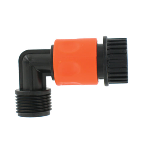 VALTERRA A01-0137VP Plastic Quick Connect with 90° Hose Saver Adapter, Orange