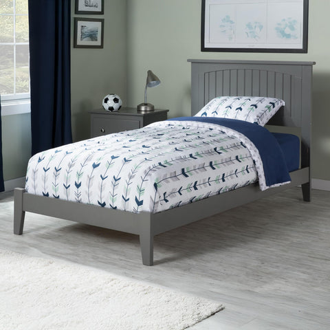 AFI, Nantucket Twin Foundation Bed with Attachable USB Charger, Grey