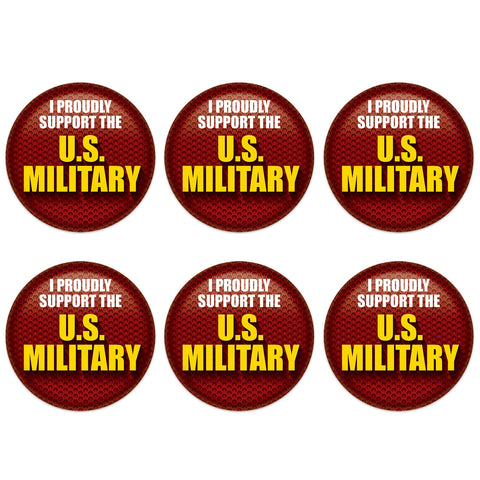 Beistle 6 Piece Support Our Troops United States Military Pinback Button Badge Pins For 4th Of July Patriotic Decorations Independence Day Party Supplies And Favors