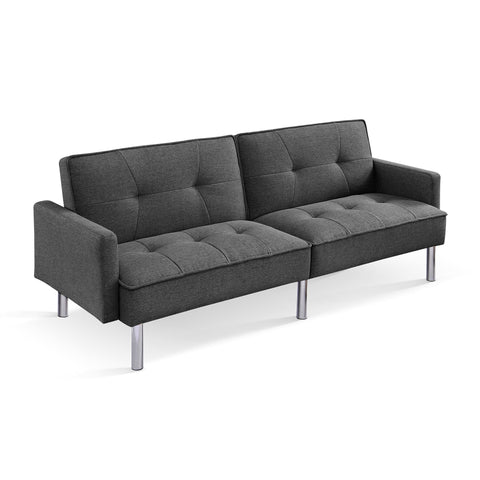 OS Home and Office Furniture Model SS2788V-BU3S 69 Inch Wide Upholstered Two Cushion Sofa with Bolster Pillows in Blue Velvet