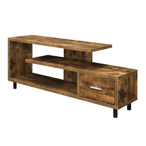 Convenience Concepts Seal II TV Stand 23.75" - 3-Tier Entertainment Center for TVs up to 65 Inches, Modern 1 Drawer TV Mount with Shelves for Living Room, Barnwood