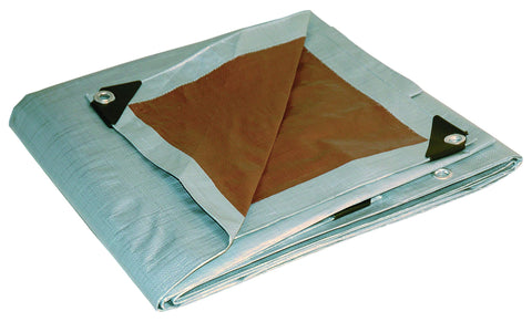 12x24 Multi-Purpose Silver/Brown Heavy Duty Dry Top Poly Tarp (12'x24')