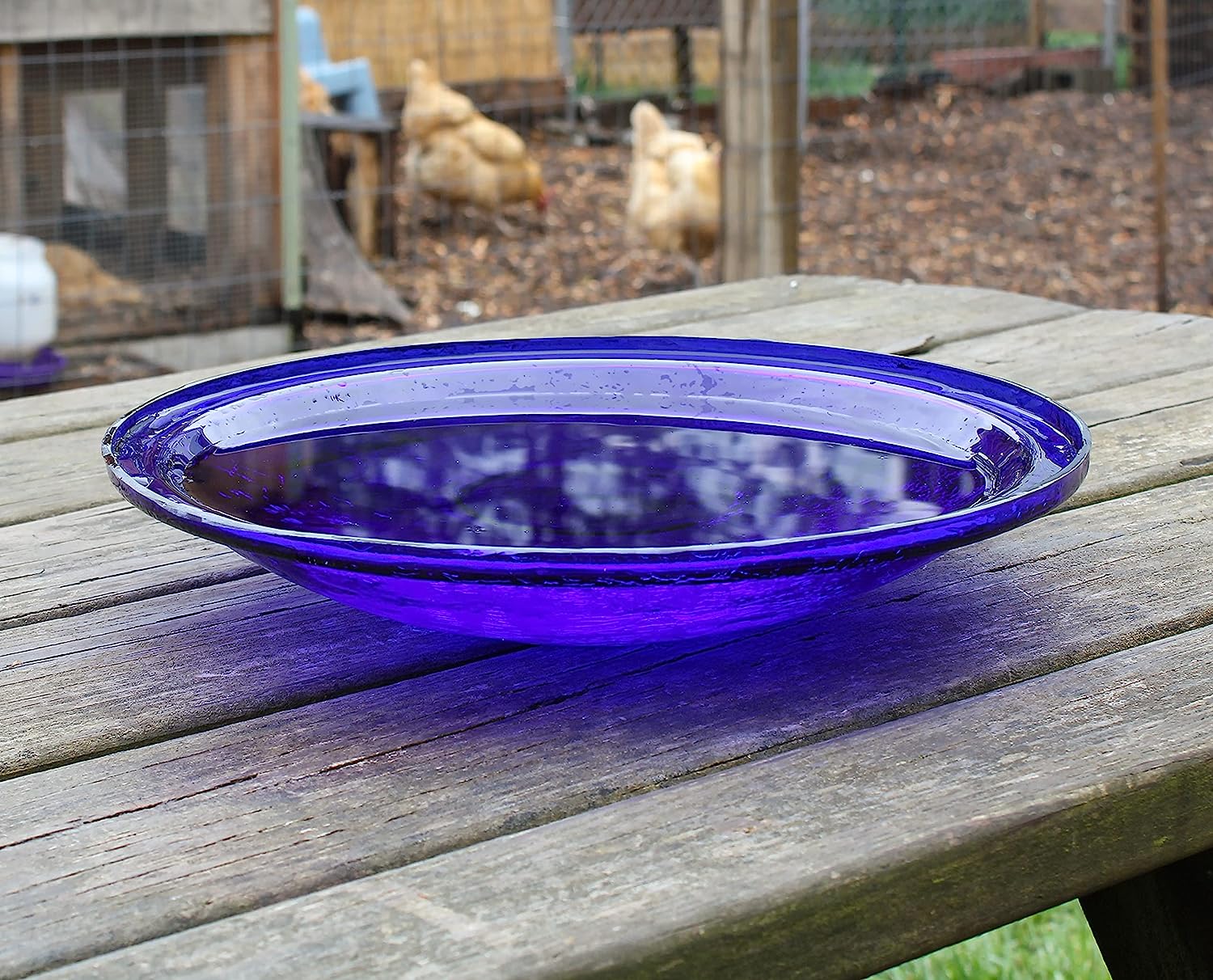 14 Crackle Bowl - Cobalt Blue