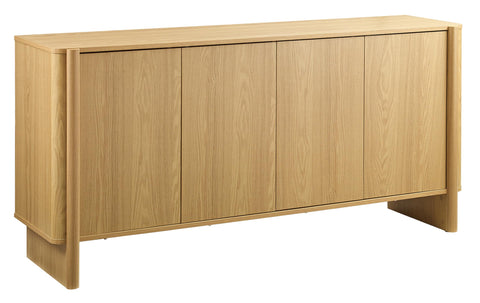 Crosley Furniture Wesley Modern Sideboard Buffet Cabinet with Storage Shelves, Kitchen, Dining, White Oak