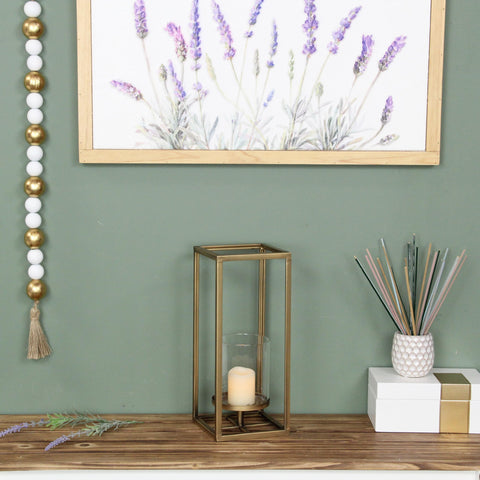 Chuengs Pembertale Tall Square Gold Metal Lantern