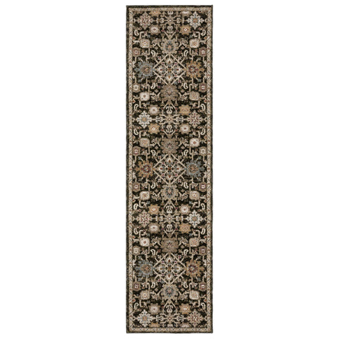 Oriental Weavers Andorra Area Rug - 2396B - 2'3" x 8' - in Brown/Multi - Vintage Inspired, Stain Resistant, Family and Pet Friendly, Entryway, Hallway Runner Rug
