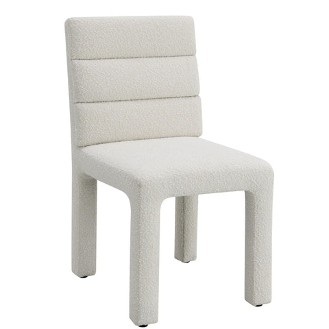 Acme Hettie Fabric Upholstered Armless Side Chair in Beige (Set of 2)