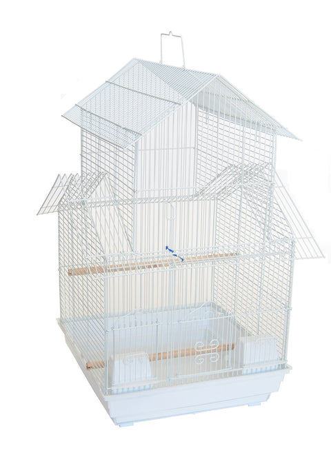 YML Pagoda TOP Small Bird CAGE, 18 X 14 X 28.75-in, Medium, White