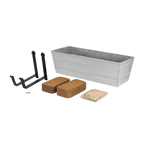 Bloom Box Garden Growing Kit Medium White with Wall Brackets