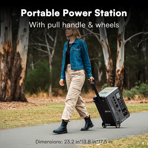 OSCAL 3600Wh Solar Generator PowerMax 3600 with 3x400W Panel, Solar Power Station with 4 AC Outlets (6000W Peak), 1.2H Full Charging, APP Control Emergency Power Station for Home, Camping & RVs